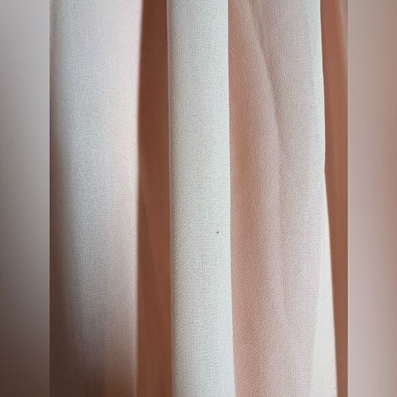 Carnaby Peach Chiffon Blouse Ruffle Sleeve Size S Lined Made in Italy - Picture 4 of 8